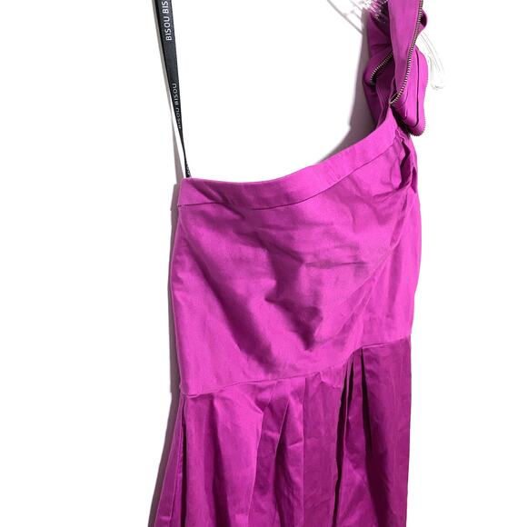 Bisou Bisou One Shoulder Dress Women 10 Pink Purple Barbiecore Date Night Party - Picture 5 of 8